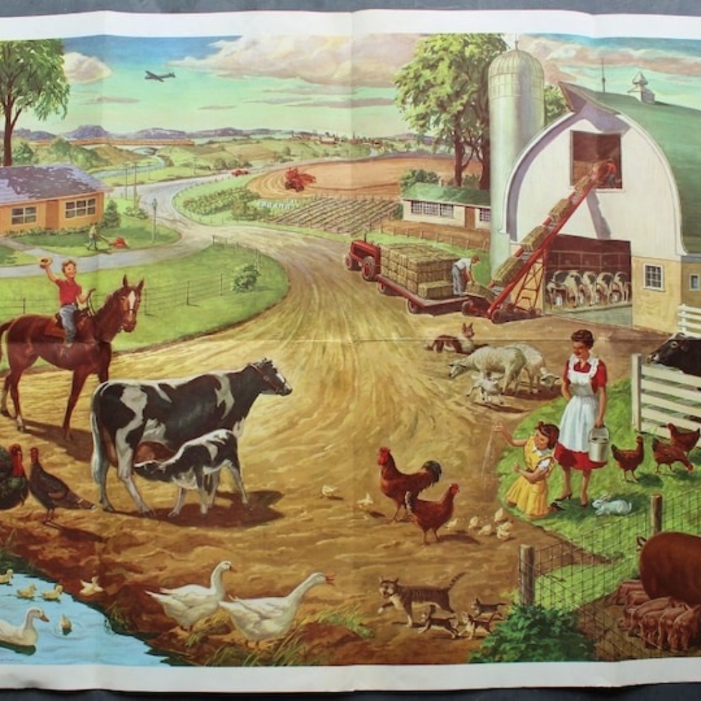 Vintage 1957 Farm Poster